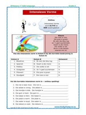 cover image of Grade 4 Afrikaans: Intensiewe Vorme